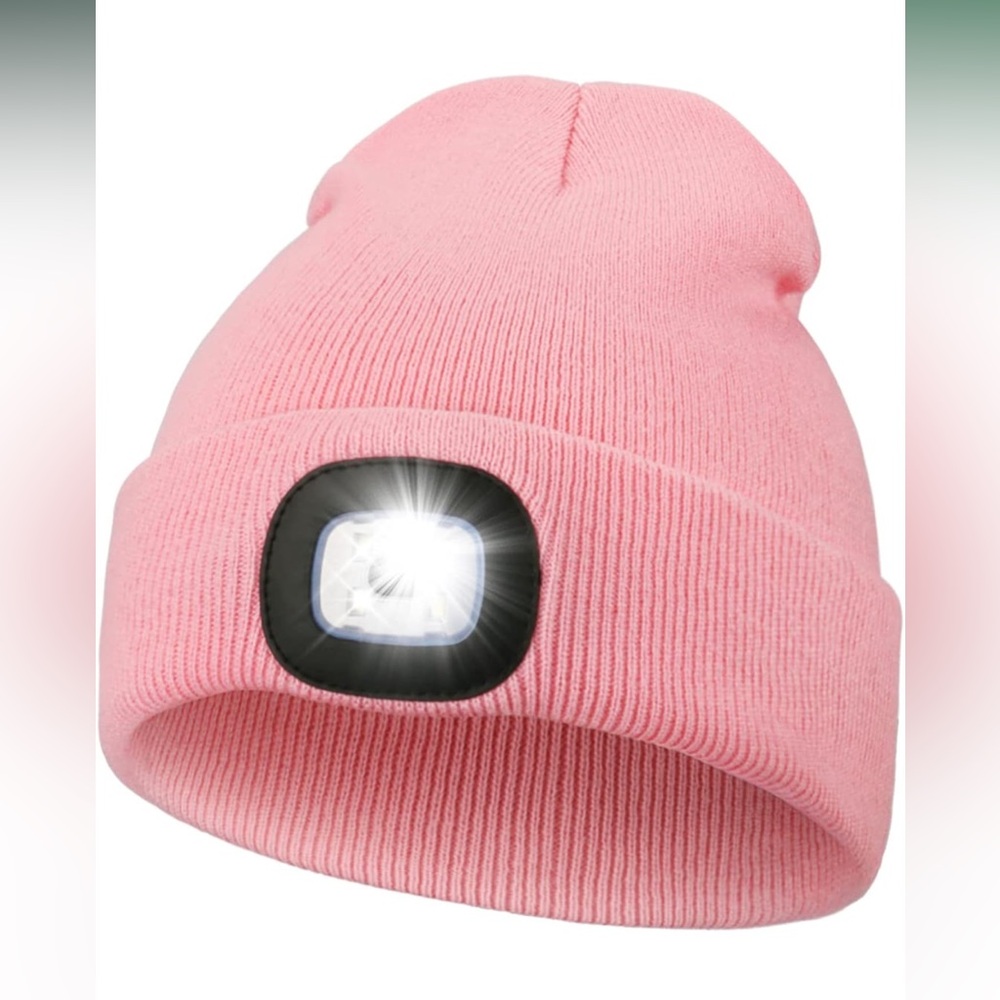 Unisex Hat with Light, USB Rechargeable Hands‎ Free Headlamp LED Beanie NWT